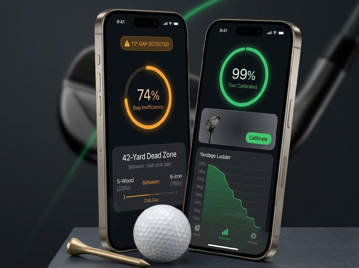 AI golf club fitting app on two phones