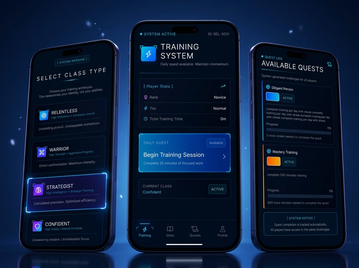 Gamified training app on three phones